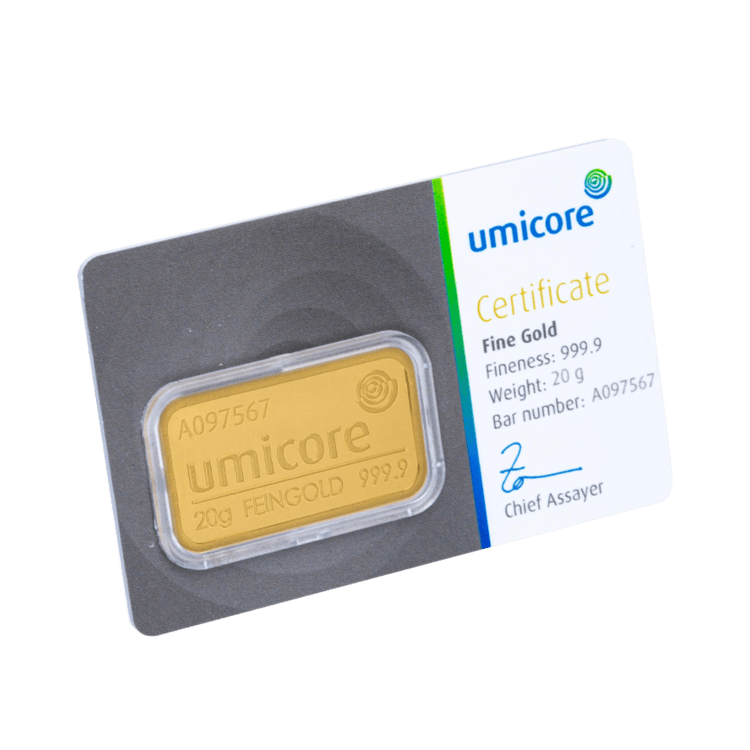 20 gram goudbaar Umicore