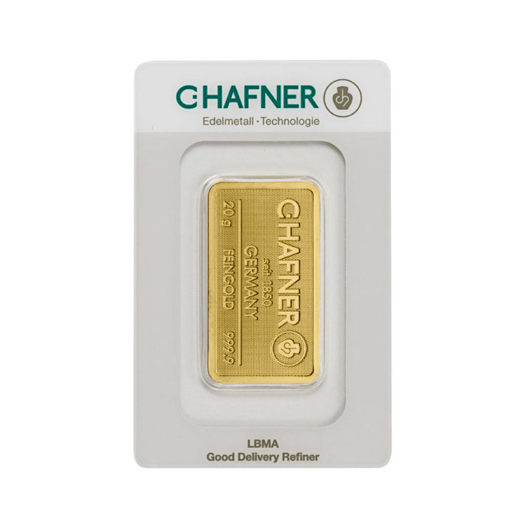 20 gram goudbaar C. Hafner
