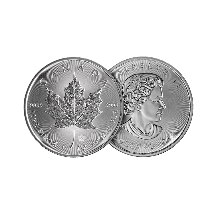 1 troy ounce zilveren Maple Leaf munt