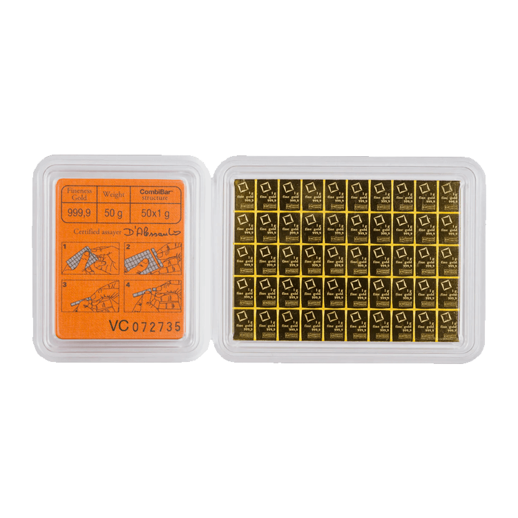 50x 1 gram gouden CombiBar