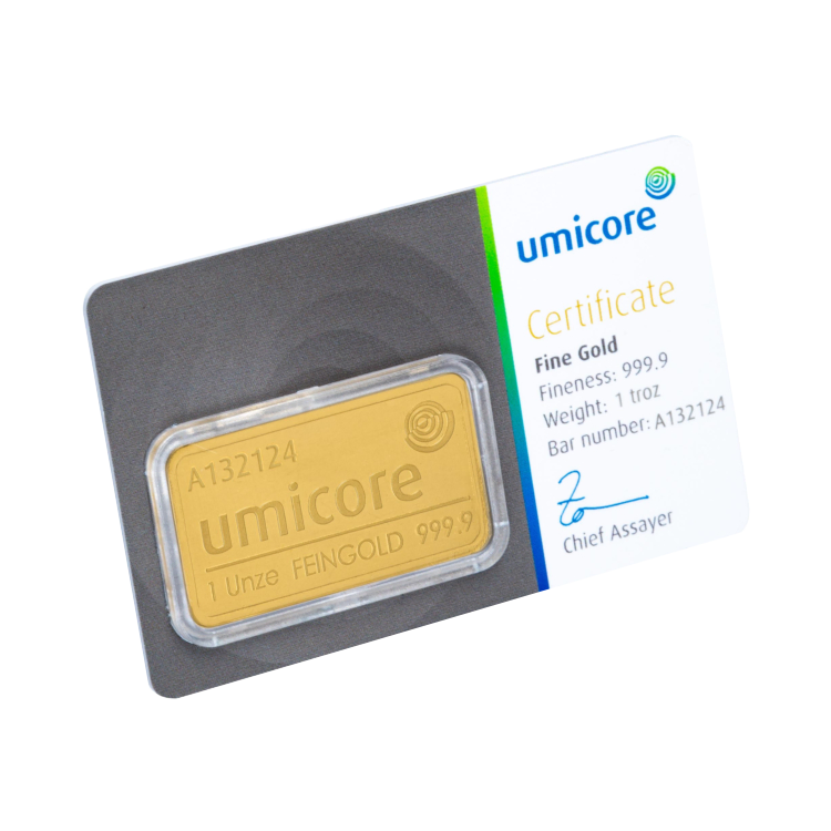 1 troy ounce goudbaar Umicore