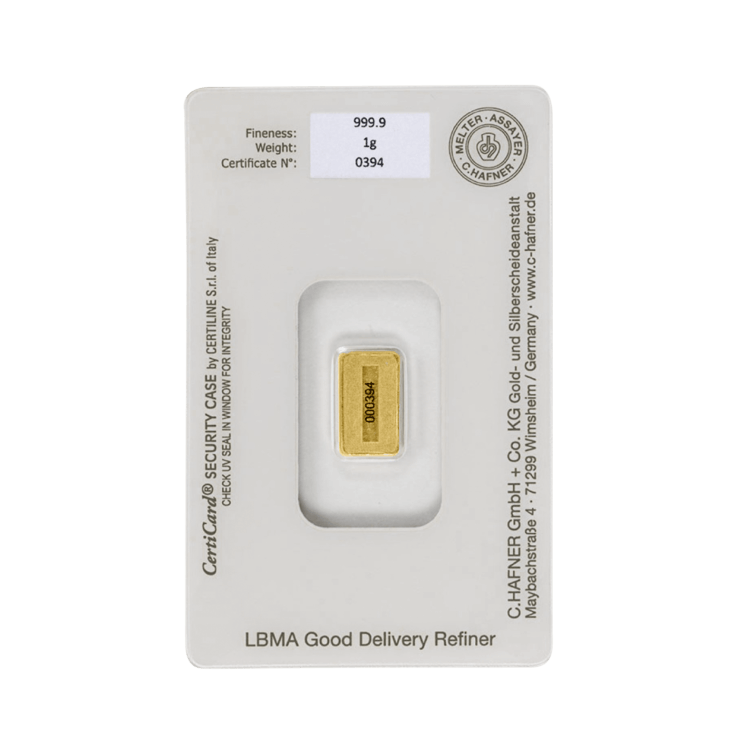 1 gram goudbaar C. Hafner