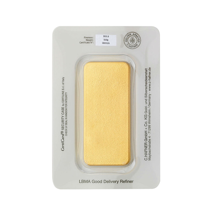 500 gram goudbaar C. Hafner