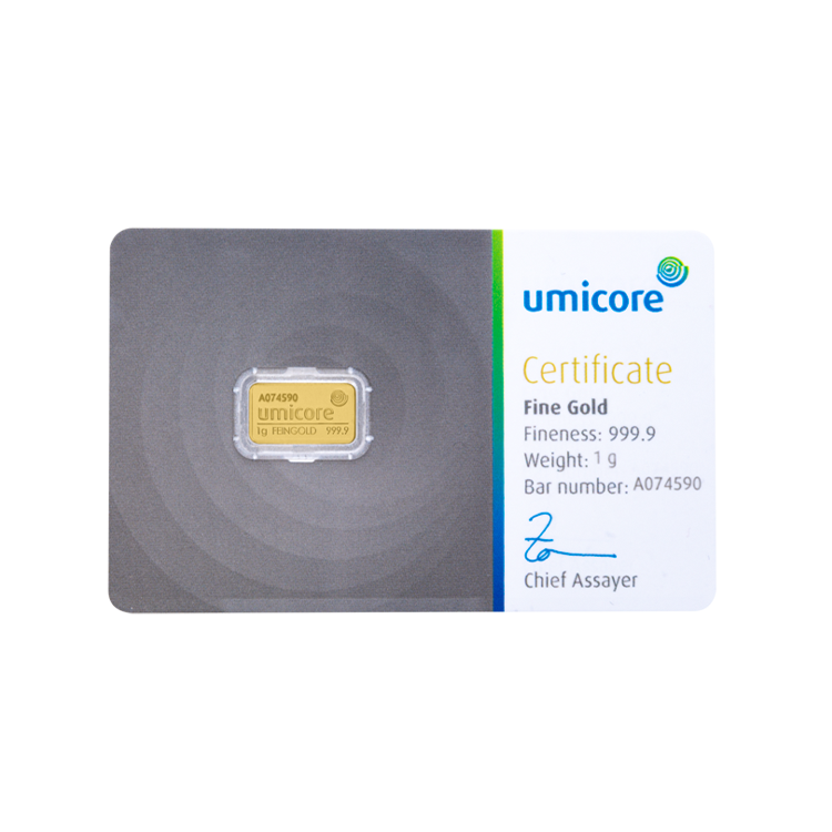 1 gram goudbaar Umicore