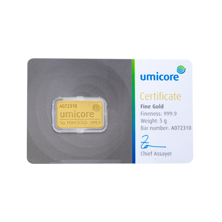 5 gram goudbaar Umicore