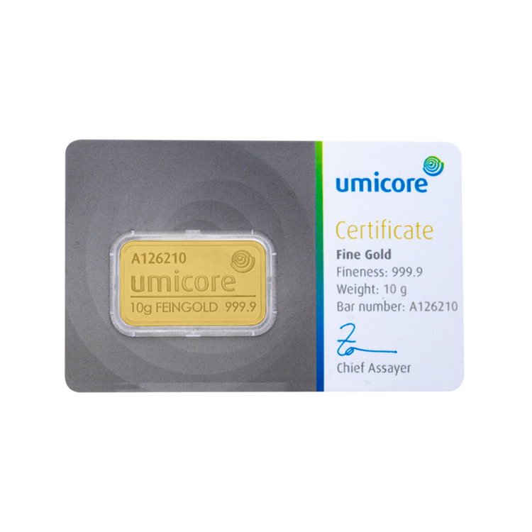 10 gram goudbaar Umicore