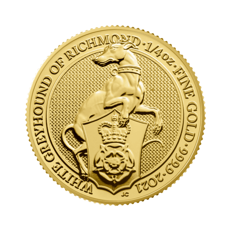 1/4 troy ounce gouden Queen's Beasts munt