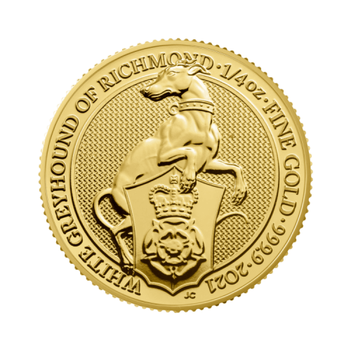 1/4 troy ounce gouden Queen's Beasts munt