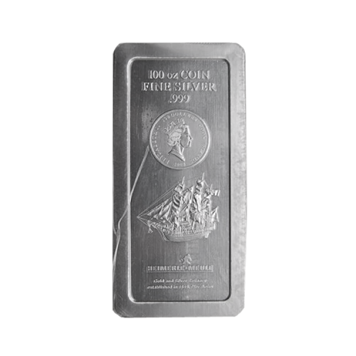 100 troy ounce zilveren Cook Islands muntbaar (coinbar)