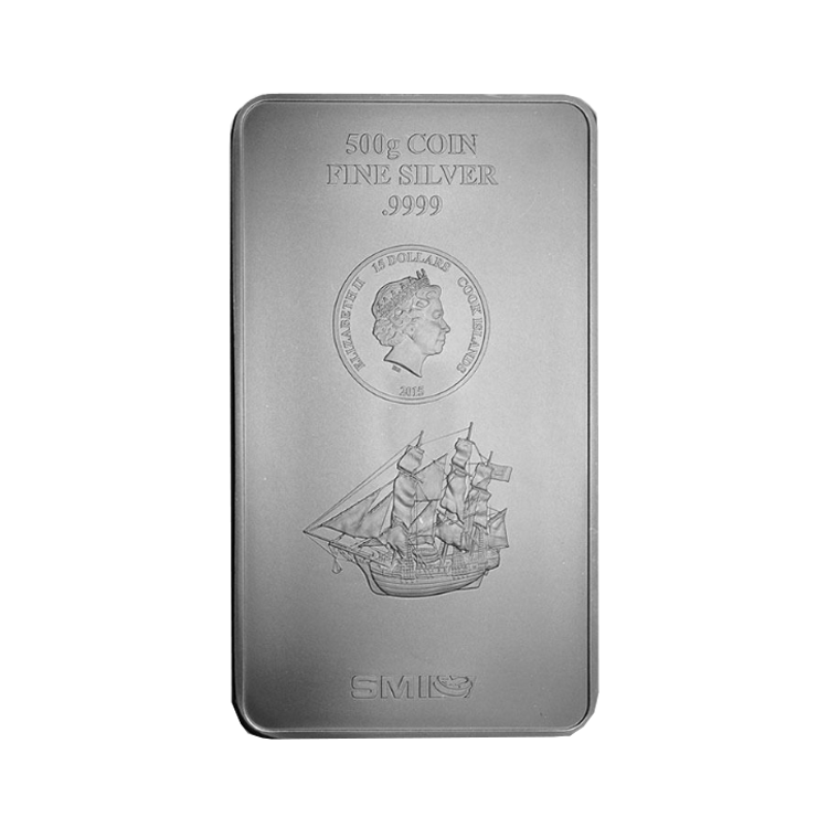 500 gram zilveren Cook Islands muntbaar (coinbar)