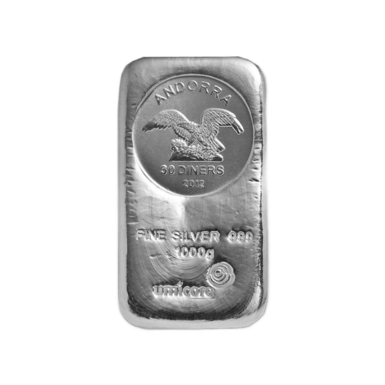 1 kilo zilveren muntbaar diverse producenten (coinbar)