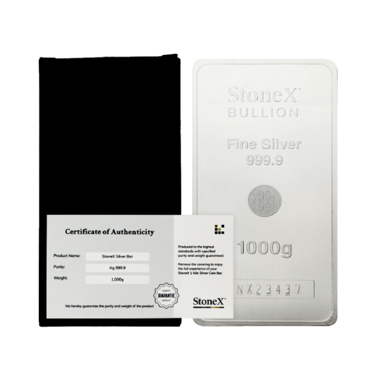 1 kilo zilveren StoneX muntbaar (coinbar)