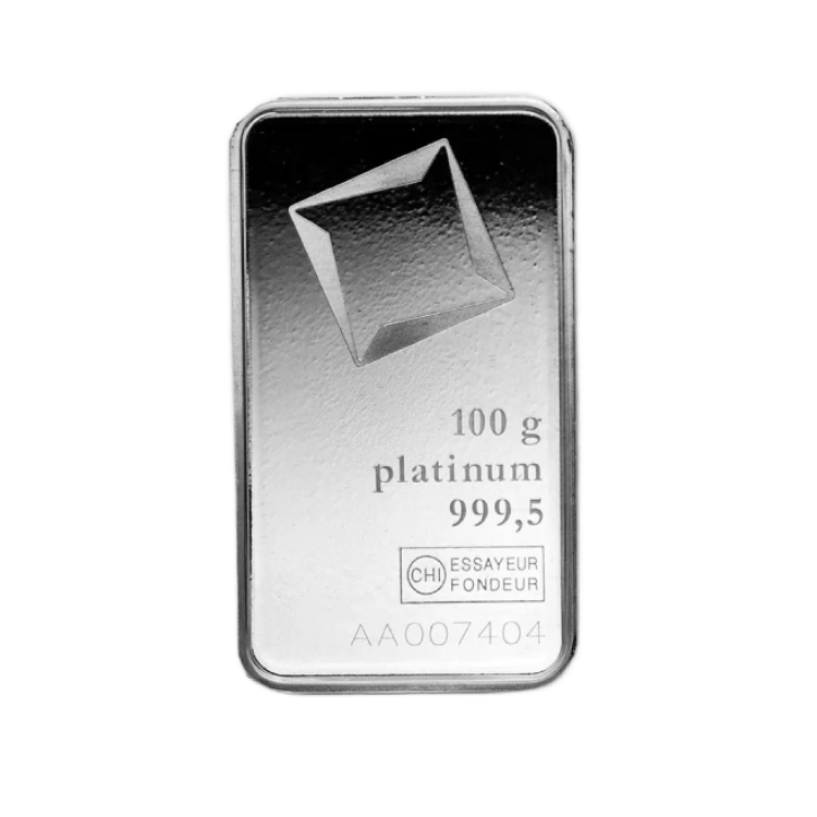 100 gram platinabaar diverse producenten