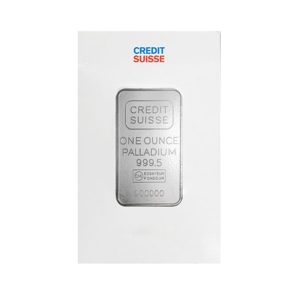 1 troy ounce palladiumbaar Credit Suisse
