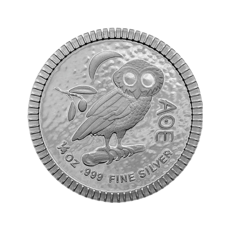 1/4 troy ounce zilveren Athenian Owl munt