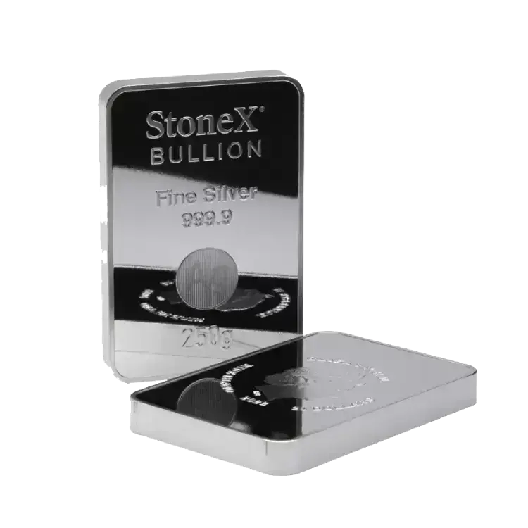250 gram zilveren muntbaar (coinbar)