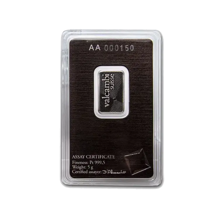 5 gram platinabaar diverse producenten