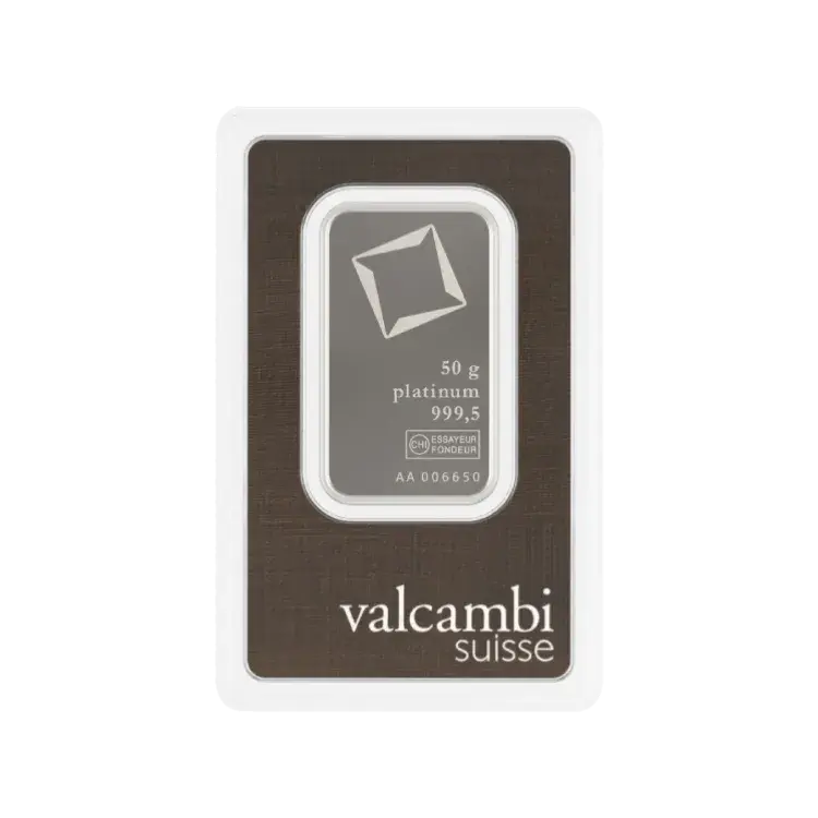 50 gram platinabaar diverse producenten