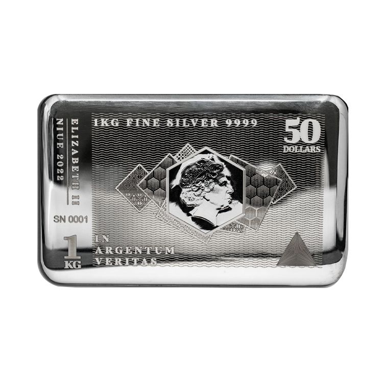 1 kilo zilveren Silvernote muntbaar (coinbar)